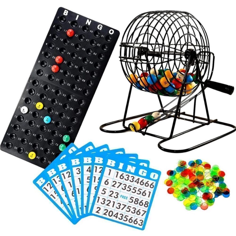 Regal Bingo - Deluxe Bingo Set - Includes 6 Inch Bingo cage, cards, good quality